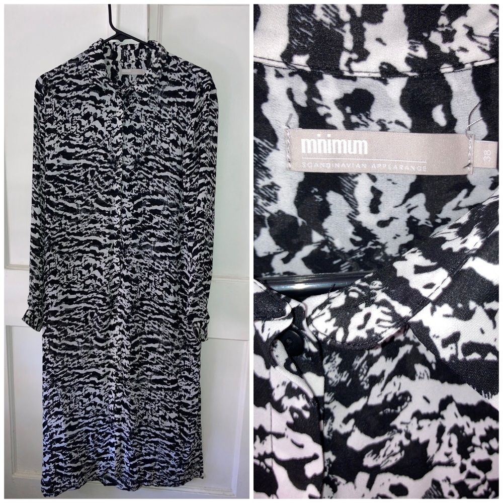 Black and white shirt dress by Minimum size 38
